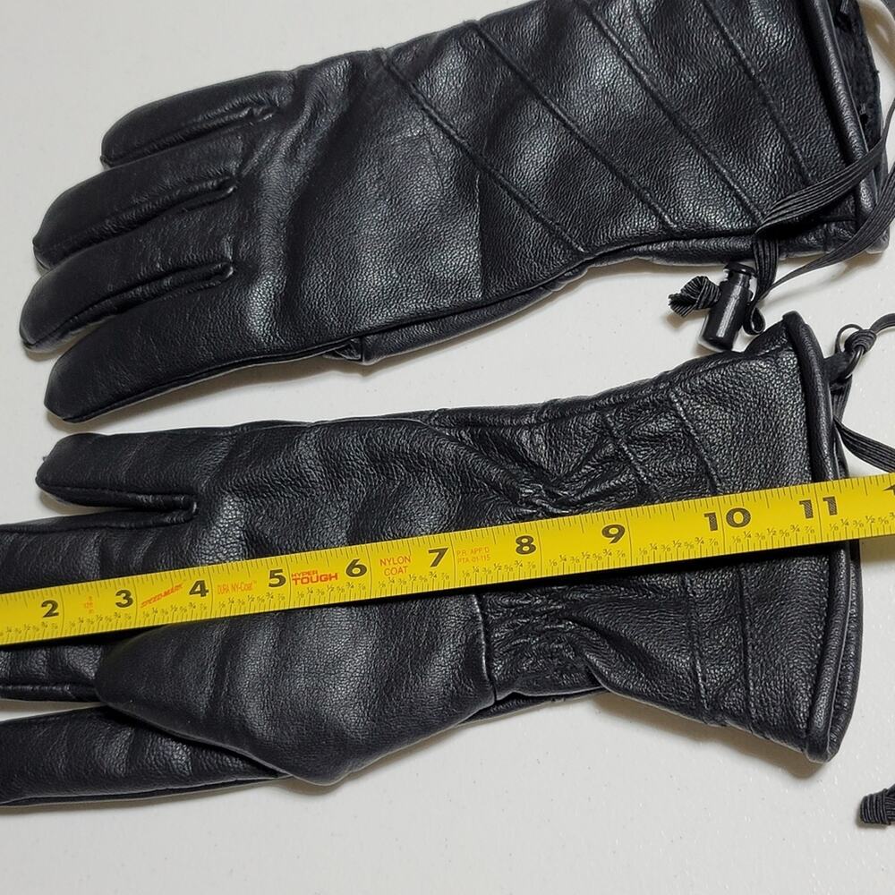 Celtek Domo Leather Gloves Womens Large Black Faux Fur Lined Driving Winter New - Picture 7 of 8